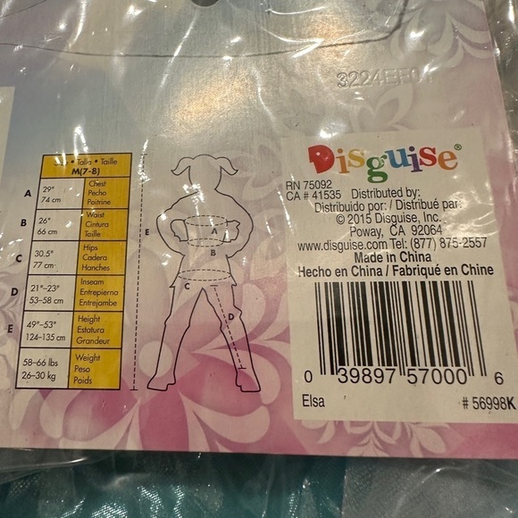 NWT Elsa Frozen Girl's Size 7 to 8 Halloween Costume - Picture 7 of 11